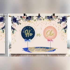 Baby reveal. 1 baby reveal made of a cloth material. Heavy duty